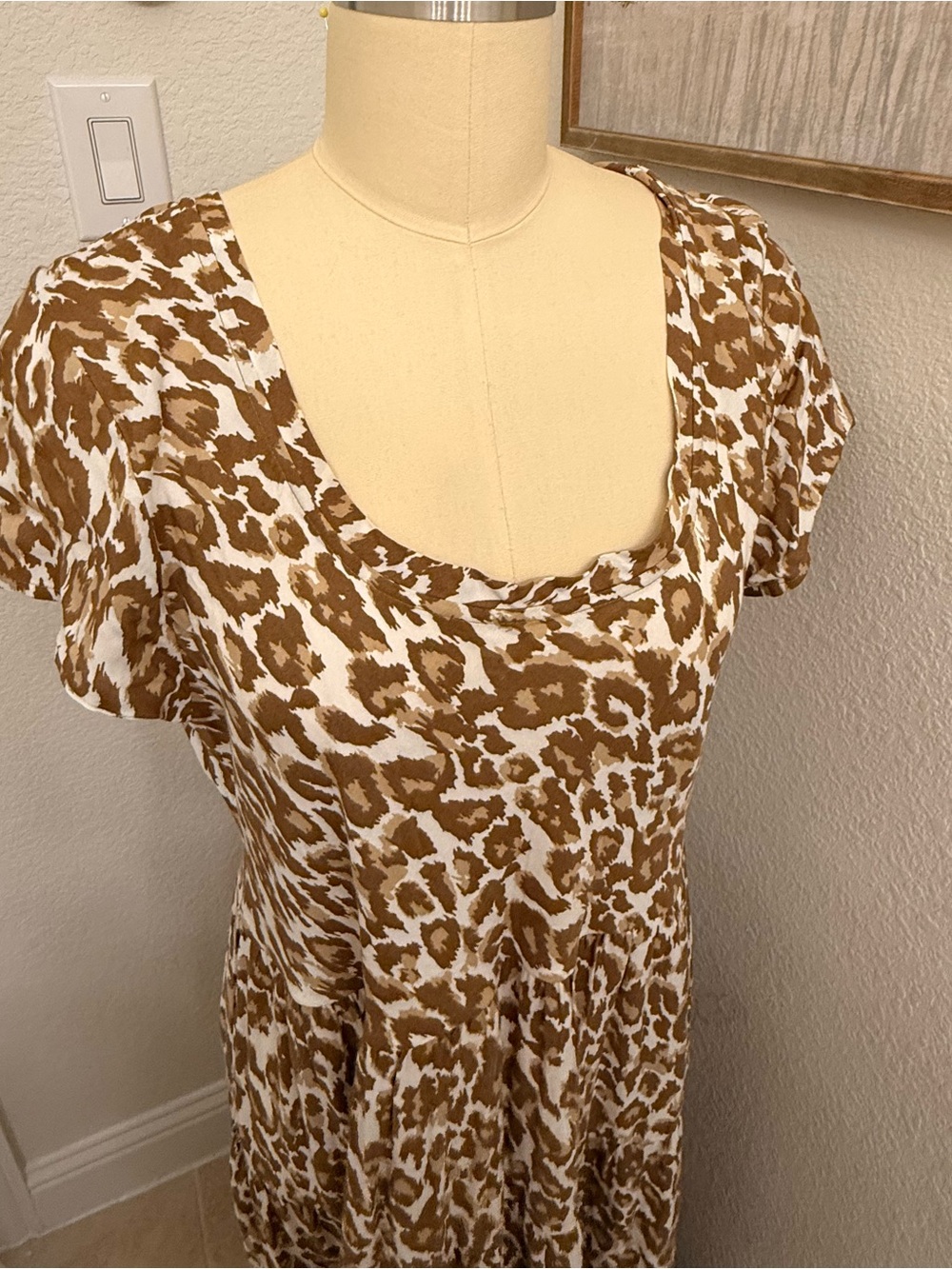 Soft Surroundings Kara Leopard-Print Midi Dress sz L - Picture 4 of 13